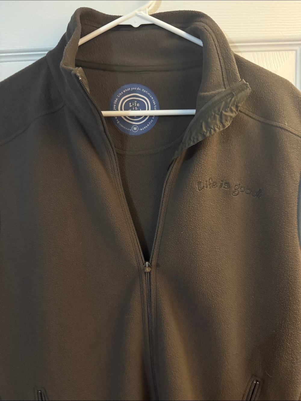 Life Is Good Men's Zip-Front Fleece Jacket -dark brown